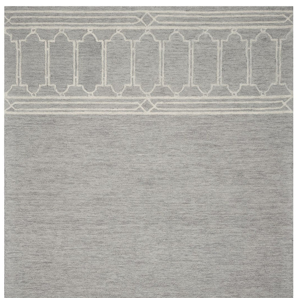 HomeRoots 5' x 7' Grey Geometric Pattern Wool Indoor Area Rug