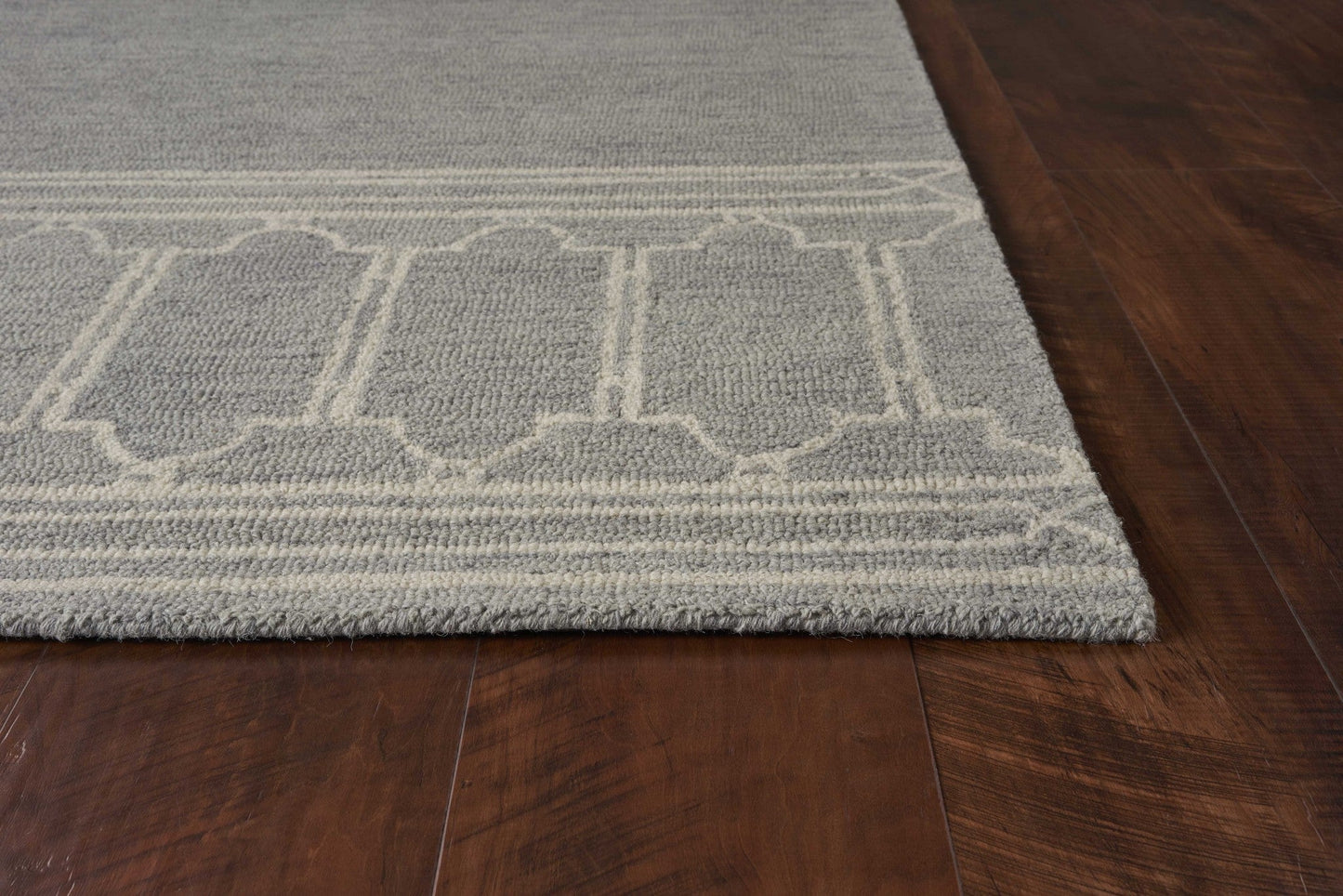 HomeRoots 5' x 7' Grey Geometric Pattern Wool Indoor Area Rug