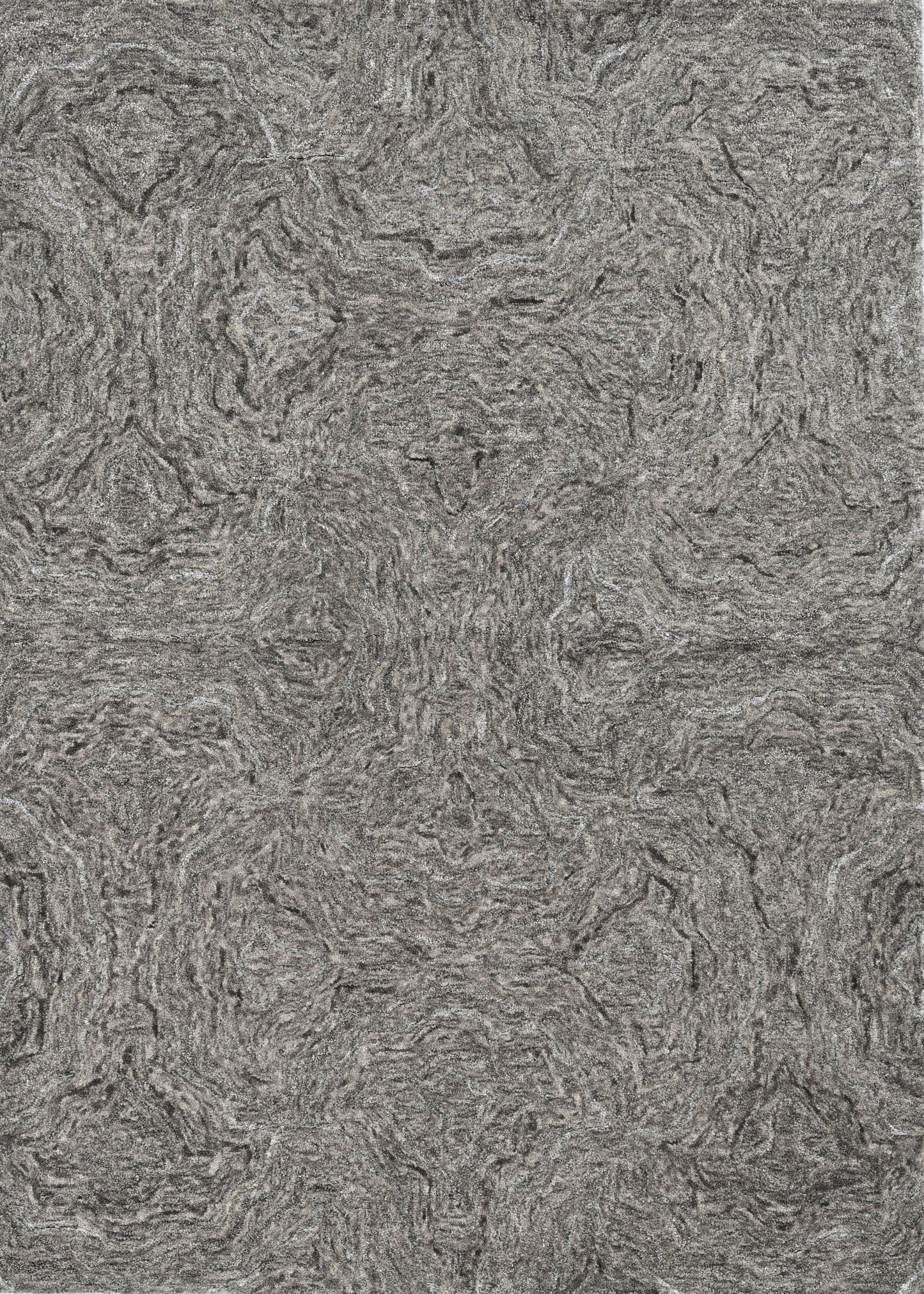 HomeRoots 5' x 7' Grey Hand Tufted Abstract Indoor Area Rug