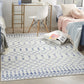 HomeRoots 5' x 7' Ivory and Blue Berber Pattern Area Rug