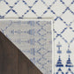 HomeRoots 5' x 7' Ivory and Blue Berber Pattern Area Rug