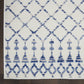 HomeRoots 5' x 7' Ivory and Blue Berber Pattern Area Rug