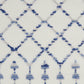 HomeRoots 5' x 7' Ivory and Blue Berber Pattern Area Rug