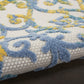 HomeRoots 5’ x 7’ Ivory and Blue Indoor Outdoor Area Rug