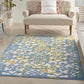 HomeRoots 5’ x 7’ Ivory and Blue Indoor Outdoor Area Rug