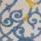 HomeRoots 5’ x 7’ Ivory and Blue Indoor Outdoor Area Rug