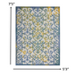 HomeRoots 5’ x 7’ Ivory and Blue Indoor Outdoor Area Rug