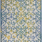 HomeRoots 5’ x 7’ Ivory and Blue Indoor Outdoor Area Rug