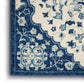 HomeRoots 5’ x 7’ Ivory and Blue Medallion Area Rug