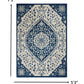 HomeRoots 5’ x 7’ Ivory and Blue Medallion Area Rug