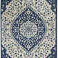 HomeRoots 5’ x 7’ Ivory and Blue Medallion Area Rug