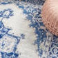 HomeRoots 5' x 7' Ivory and Blue Persian Medallion Area Rug