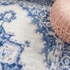 HomeRoots 5' x 7' Ivory and Blue Persian Medallion Area Rug
