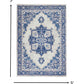 HomeRoots 5' x 7' Ivory and Blue Persian Medallion Area Rug