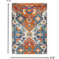 HomeRoots 5’ x 7’ Ivory and Gold Floral Motif Area Rug