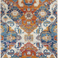 HomeRoots 5’ x 7’ Ivory and Gold Floral Motif Area Rug