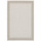 HomeRoots 5’ x 7’ Ivory and Gray Bordered Indoor Outdoor Area Rug