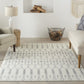 HomeRoots 5’ x 7’ Ivory and Gray Geometric Area Rug
