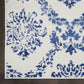 HomeRoots 5’ x 7’ Ivory and Navy Damask Area Rug