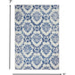HomeRoots 5’ x 7’ Ivory and Navy Damask Area Rug