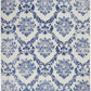 HomeRoots 5’ x 7’ Ivory and Navy Damask Area Rug