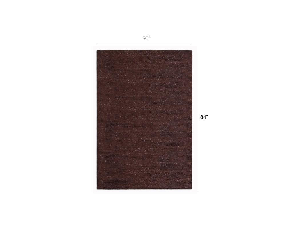 HomeRoots 5’ x 7’ Modern Shimmery Area Rug in Dark Brown Finish