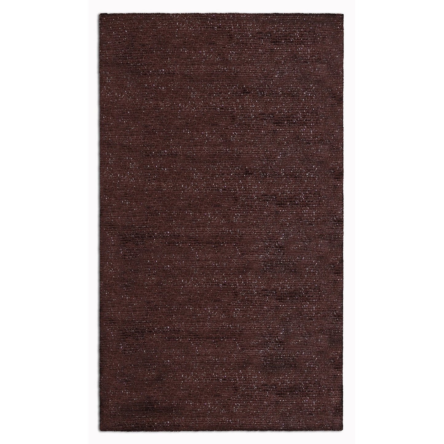 HomeRoots 5’ x 7’ Modern Shimmery Area Rug in Dark Brown Finish