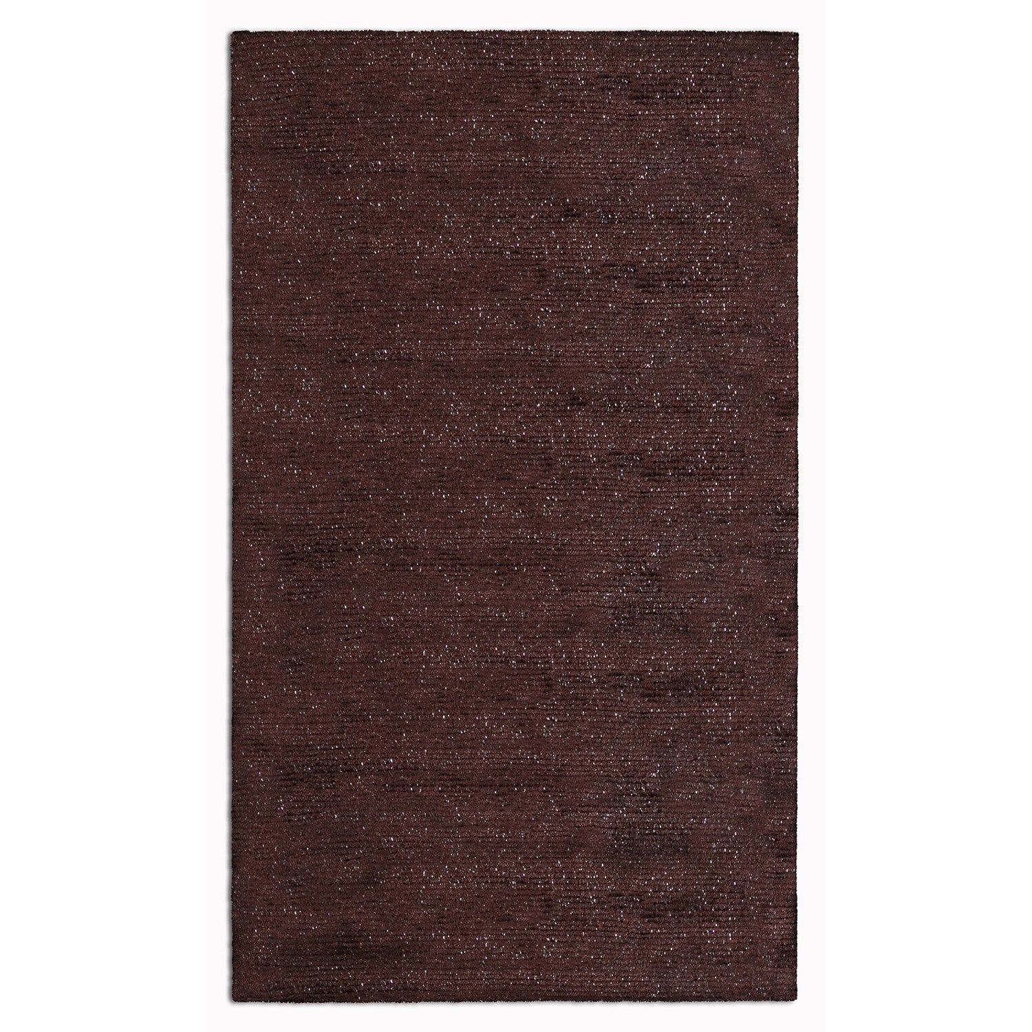HomeRoots 5’ x 7’ Modern Shimmery Area Rug in Dark Brown Finish