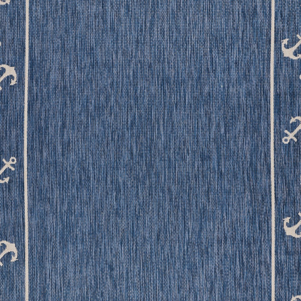 HomeRoots 5' x 7' Navy Anchor Indoor Outdoor Area Rug