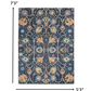 HomeRoots 5’ x 7’ Navy Blue Floral Buds Area Rug