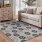 HomeRoots 5' x 7' Navy Sand Dollars Indoor Outdoor Area Rug