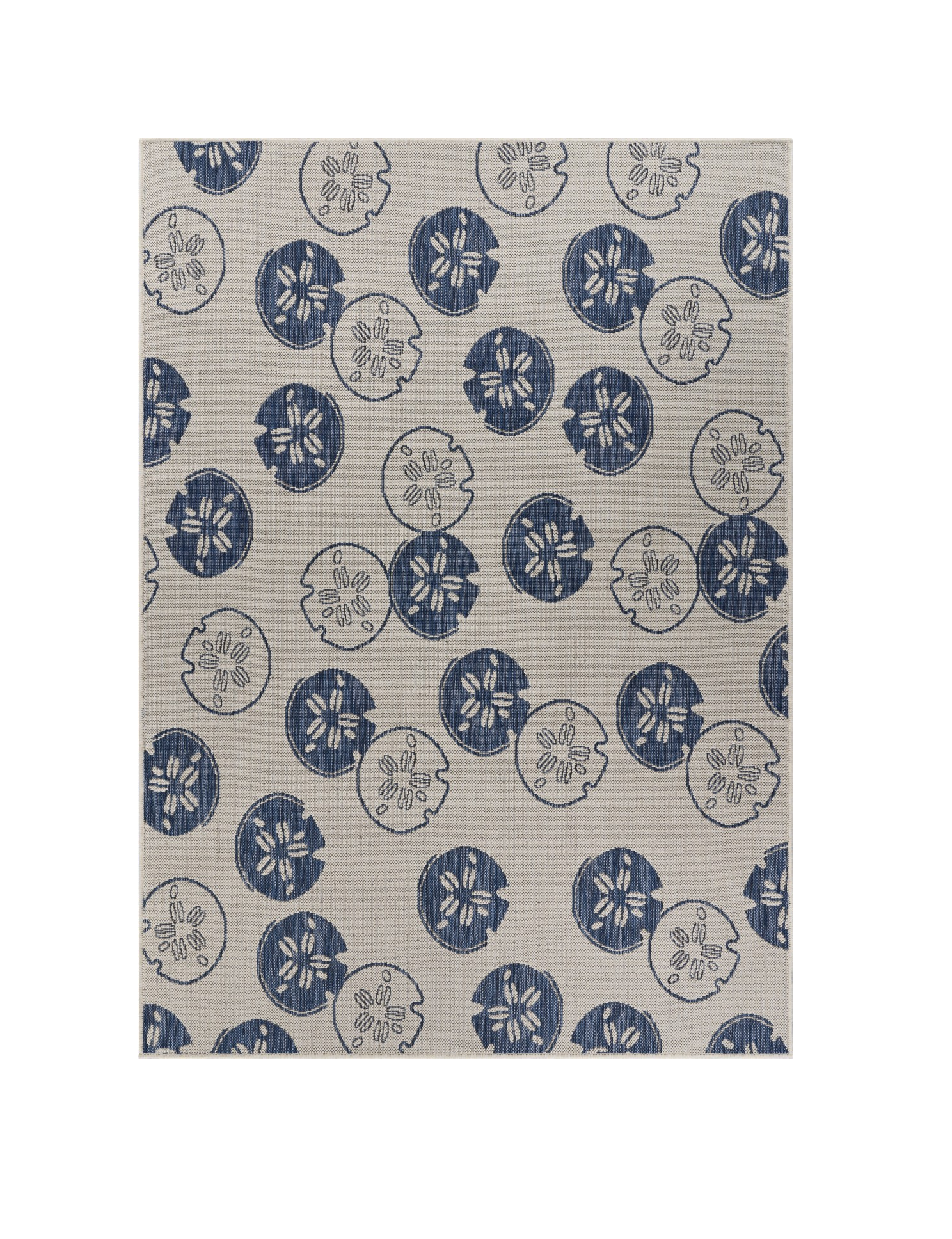 HomeRoots 5' x 7' Navy Sand Dollars Indoor Outdoor Area Rug