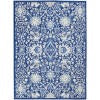 HomeRoots 5’ x 7’ Navy and Ivory Area Rug in Intricate Floral Finish