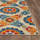 HomeRoots 5’ x 7’ Orange Floral Lattice Indoor Outdoor Area Rug