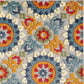 HomeRoots 5’ x 7’ Orange Floral Lattice Indoor Outdoor Area Rug
