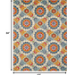 HomeRoots 5’ x 7’ Orange Floral Lattice Indoor Outdoor Area Rug