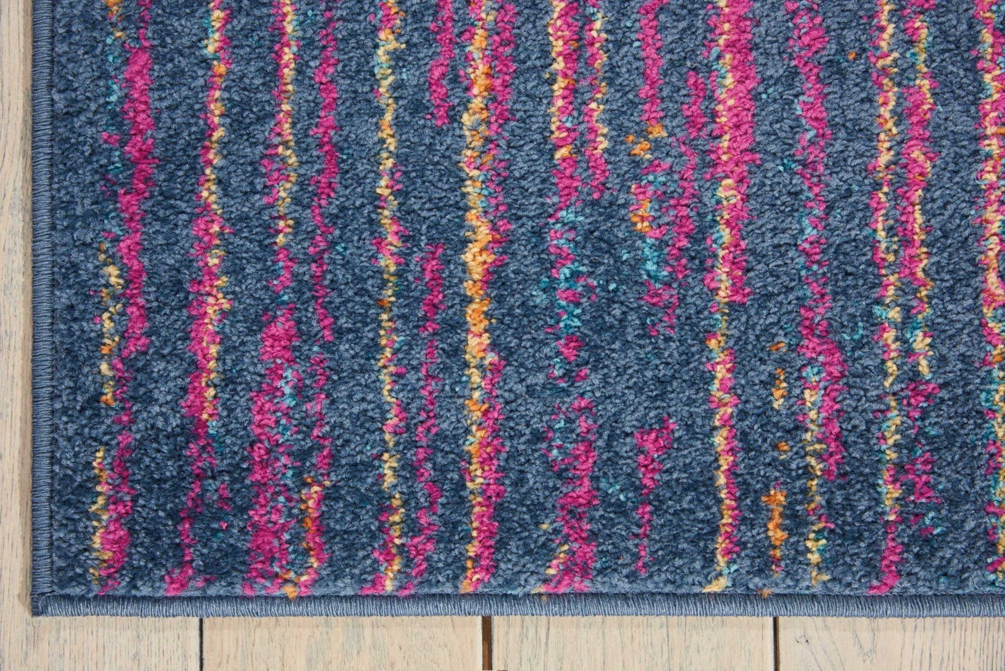HomeRoots 5’ x 7’ Rainbow Abstract Striations Area Rug