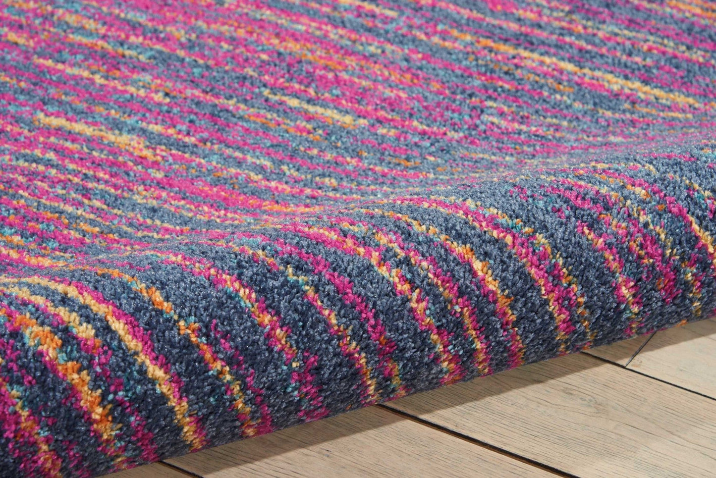 HomeRoots 5’ x 7’ Rainbow Abstract Striations Area Rug