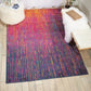 HomeRoots 5’ x 7’ Rainbow Abstract Striations Area Rug