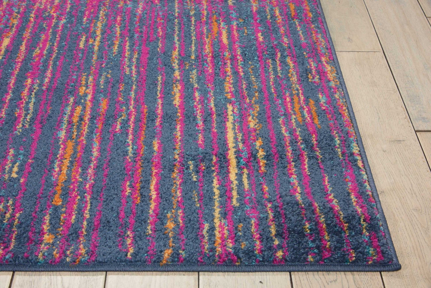 HomeRoots 5’ x 7’ Rainbow Abstract Striations Area Rug