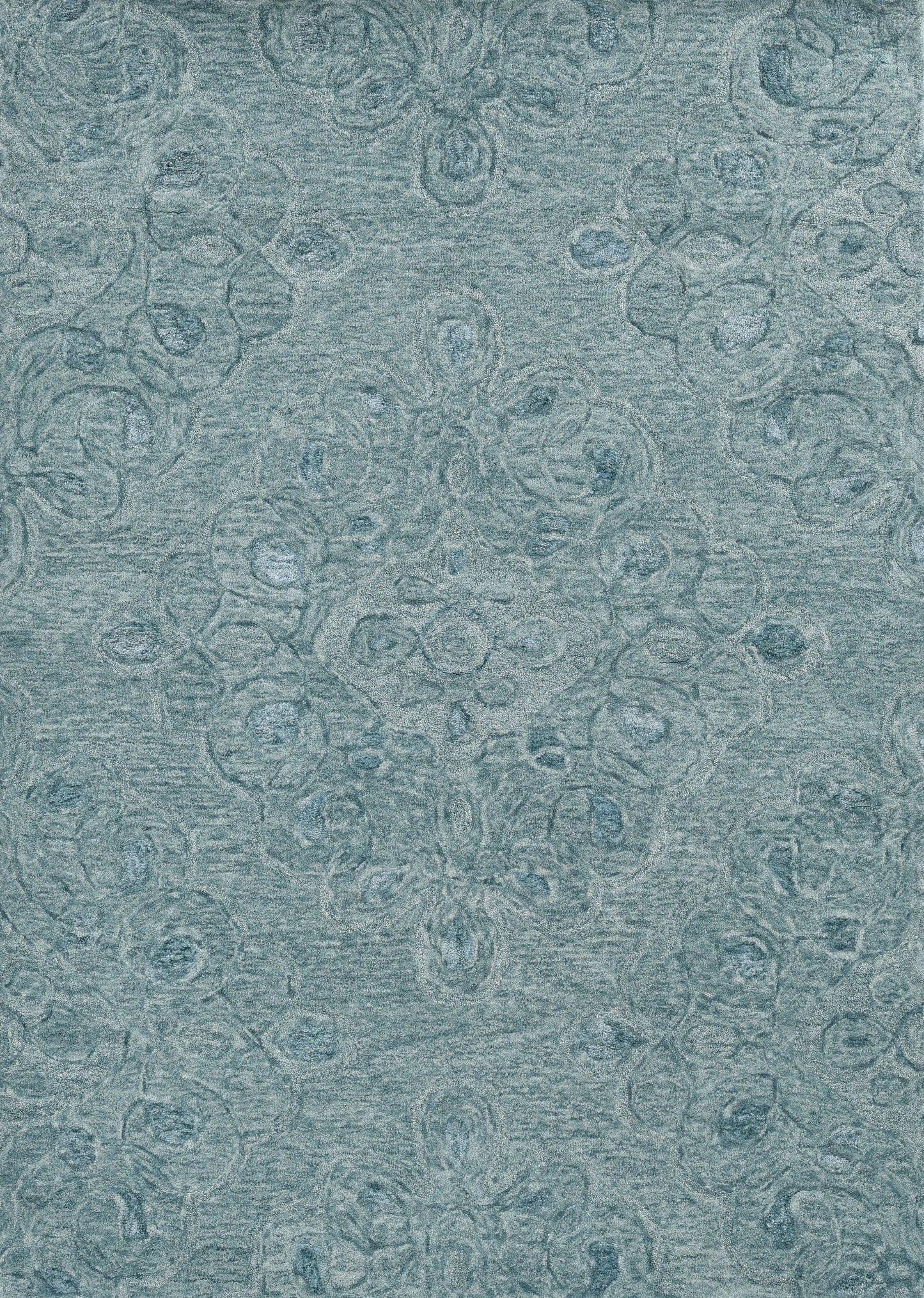 HomeRoots 5' x 7' Seafoam Blue Hand Tufted Floral Indoor Area Rug
