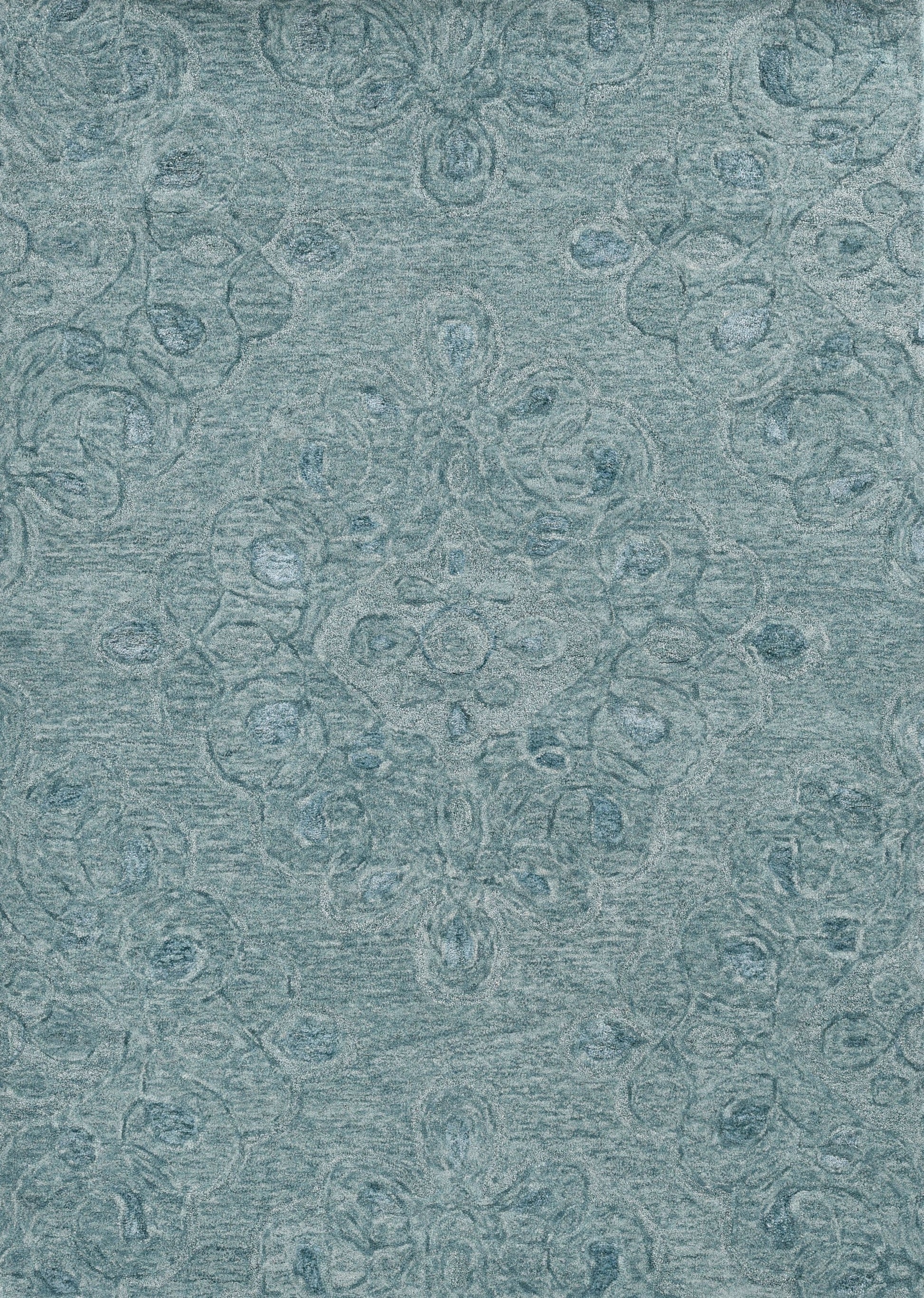 HomeRoots 5' x 7' Seafoam Blue Hand Tufted Floral Indoor Area Rug