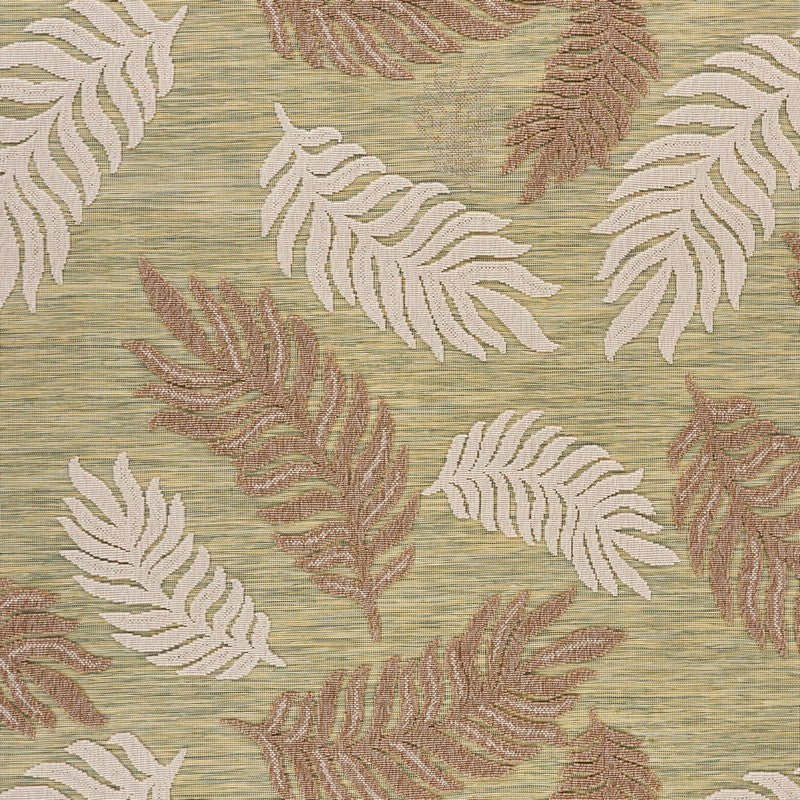 HomeRoots 5' x 7' Tan Tropical Sprigs Indoor Outdoor Area Rug