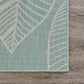 HomeRoots 5' x 7' Teal Leaves Indoor Outdoor Area Rug