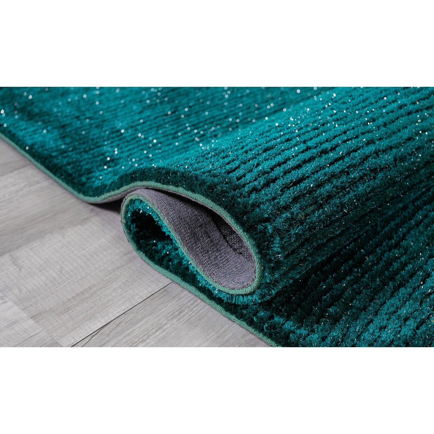 HomeRoots 5' x 7' Teal Modern Shimmery Area Rug