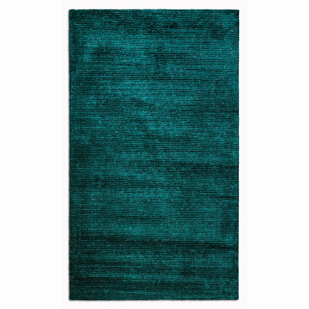 HomeRoots 5' x 7' Teal Modern Shimmery Area Rug