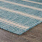HomeRoots 5' x 7' Teal Striped Indoor Outdoor Area Rug