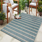 HomeRoots 5' x 7' Teal Striped Indoor Outdoor Area Rug