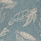 HomeRoots 5' x 7' Teal Turtle Indoor Outdoor Area Rug
