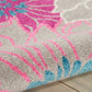HomeRoots 5’ x 7’ Tropical Flower Area Rug in Gray and Pink Finish